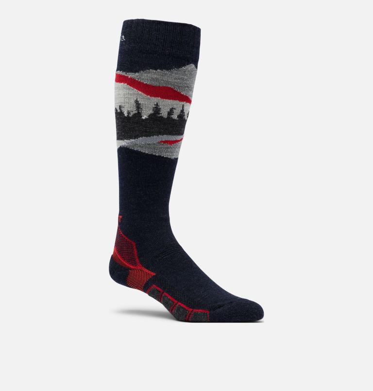 Mountain Range Midweight Ski Sock, Color: BLACK, image 1