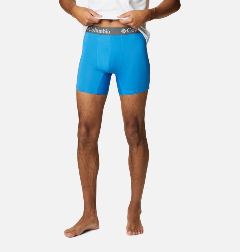 Men's Poly Stretch Boxer Briefs - 3 Pack, Color: Azure/Azul/Columbia Navy, image 4