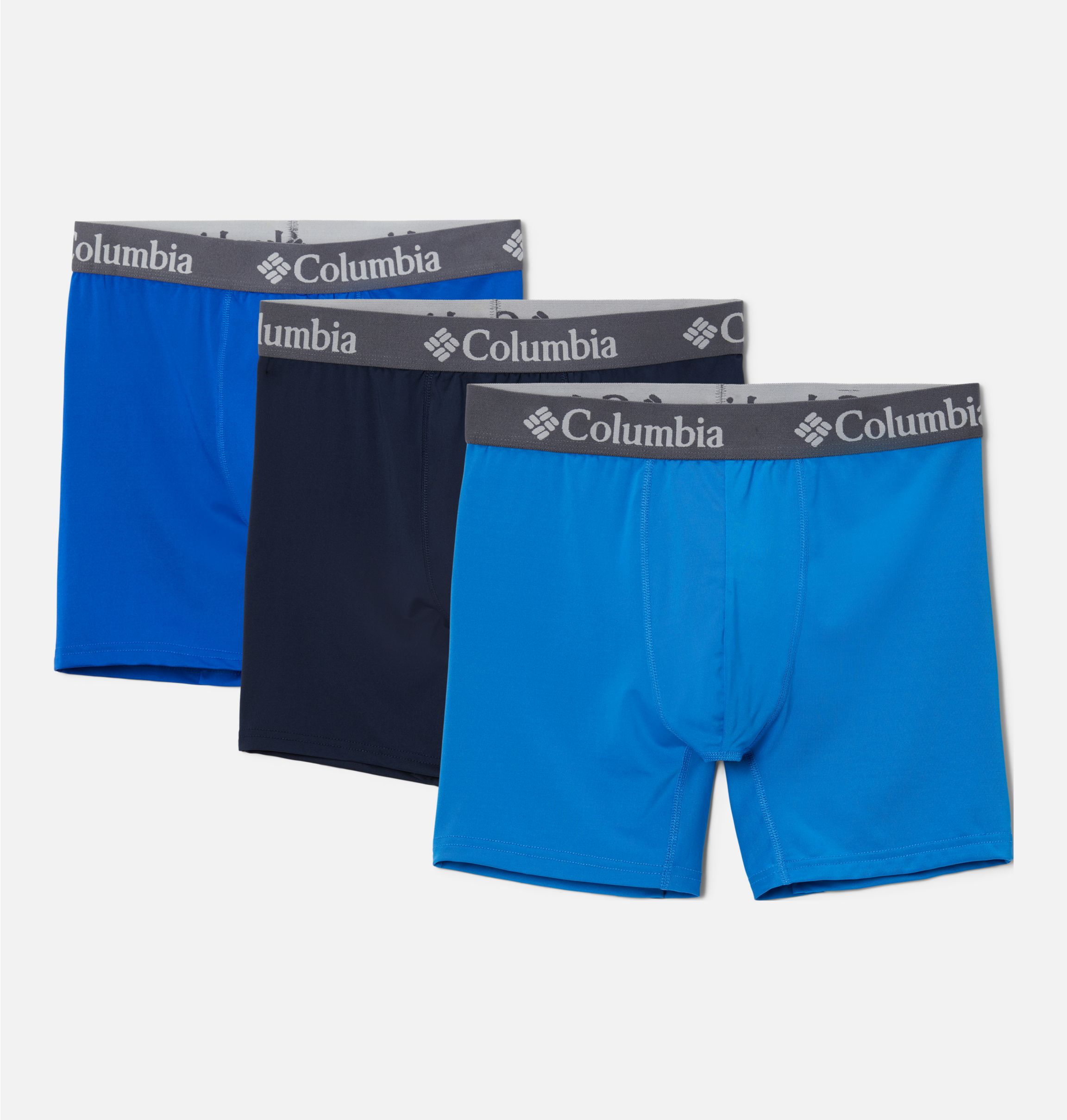 Mens Columbia Colorado Cotton Performance Stretch Boxer Brief (3-pack)  India Ink Stripe 