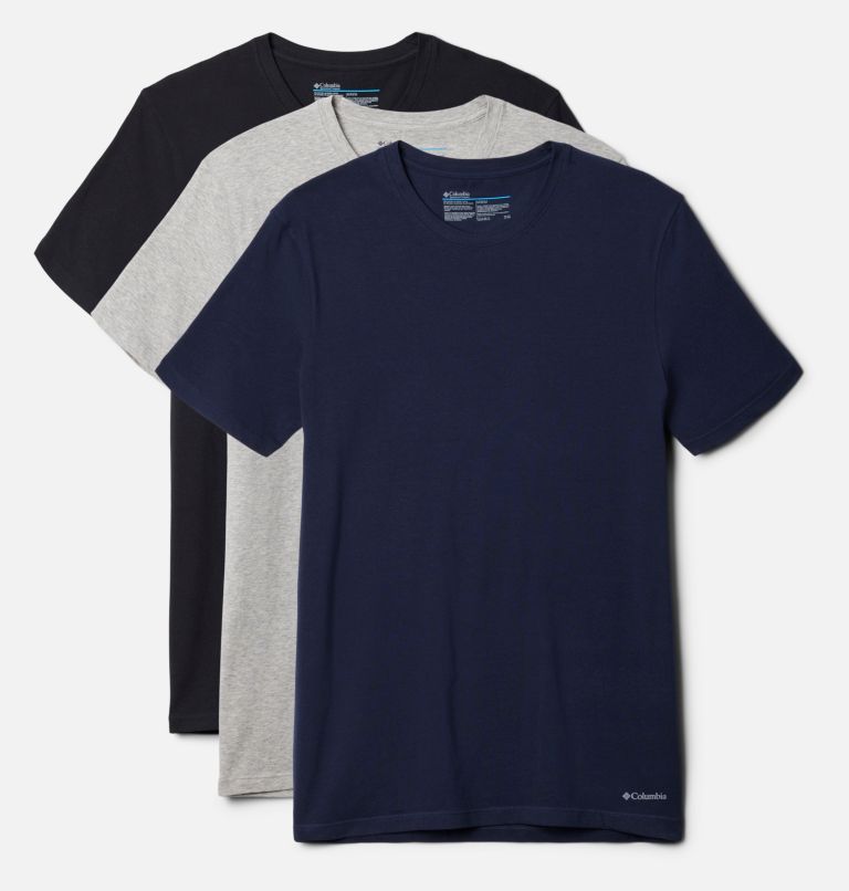Men's Performance Cotton Stretch Crew - 3pk, Color: Black, Grey Htr, C. Navy, image 1