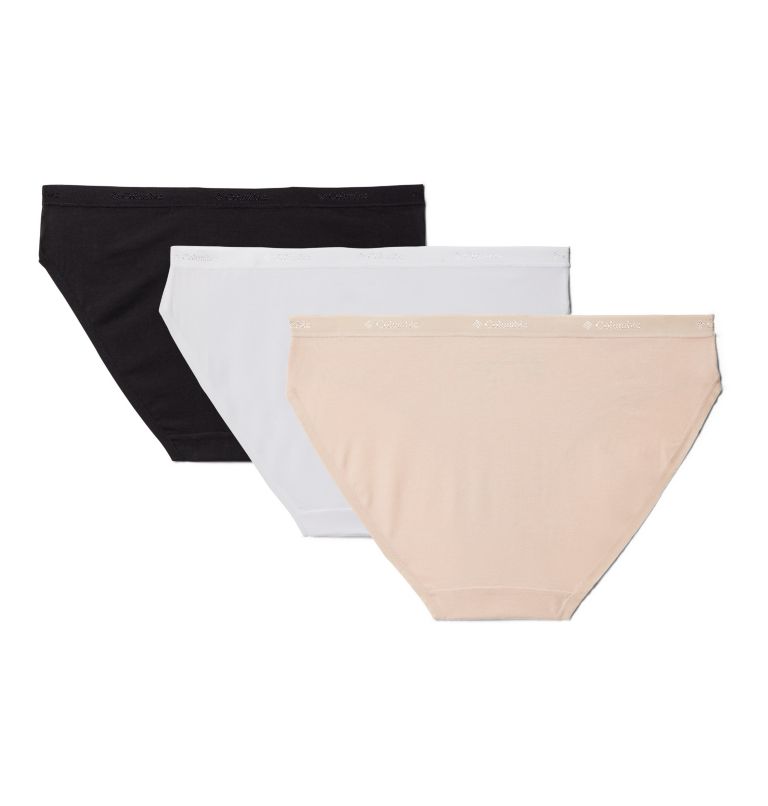Women's Stretch Cotton Bikini - 3 Pack, Color: White/Nude/Black, image 2