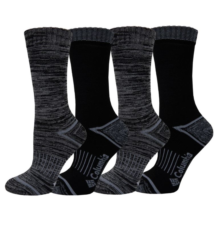 Thumbnail: Women's MC Space Dye 4PP Crew Sock | 010 | O/S, Color: Black/Black/Black/Black, image 1