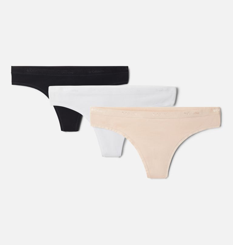 Women s 4 Way Stretch Cotton Thong 3 Pack Columbia Sportswear