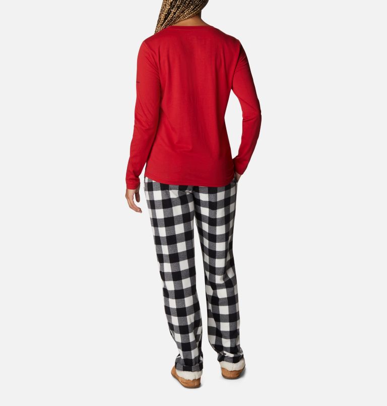 Women's Bear Pajamas Set, Color: Mountain Red, image 2