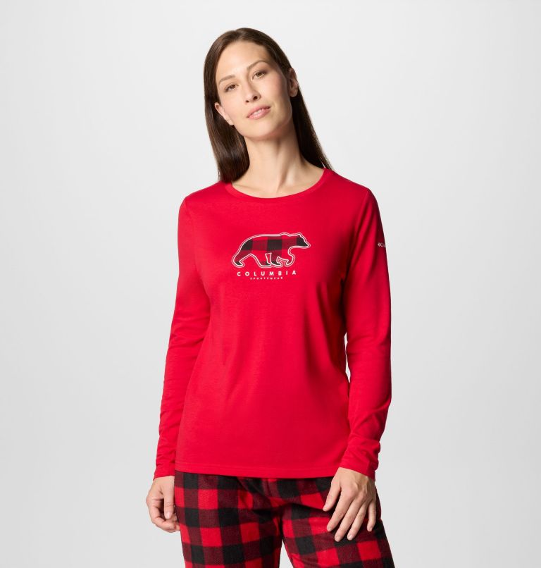 Women's Fleece Pajama Set, Color: MT Red Buffalo Graphic, image 4