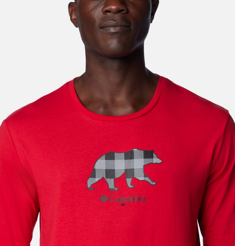 Men's Bear Pajamas Set, Color: MT Red Buffalo Graphic, image 4