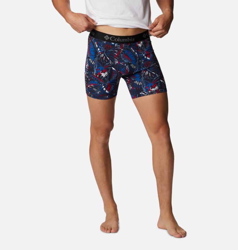 Men's Printed 360 Stretch 3-Pack Boxer Brief, Color: Collegiate Navy/Mountain Red/Bluestone, image 3