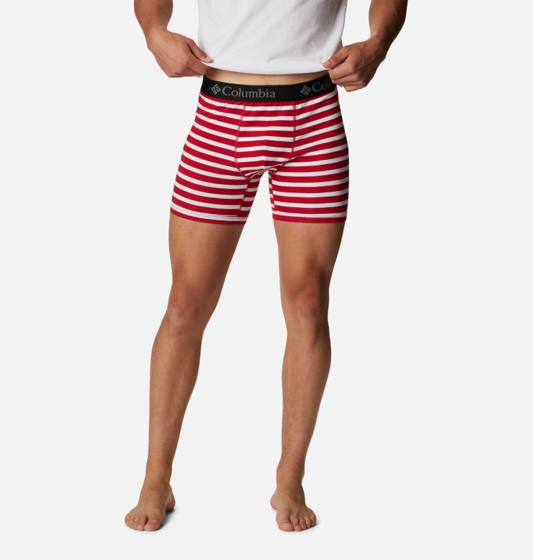 Men's Printed 360 Stretch 3-Pack Boxer Brief, Color: Collegiate Navy/Mountain Red/Bluestone, image 5
