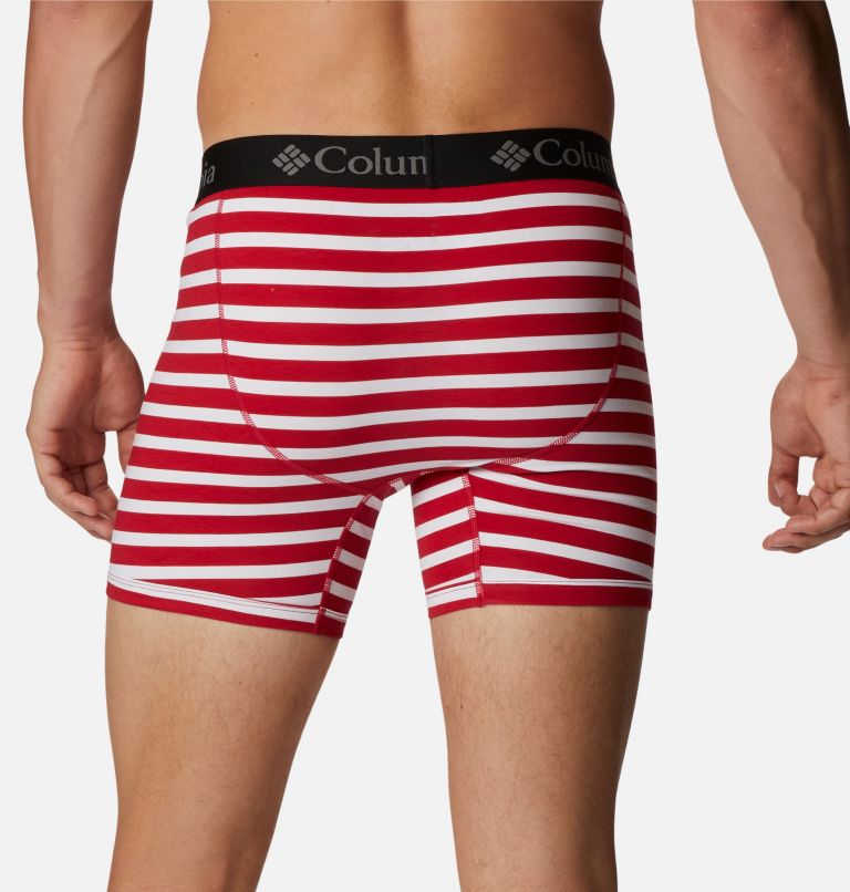 Men's Printed 360 Stretch 3-Pack Boxer Brief, Color: Collegiate Navy/Mountain Red/Bluestone, image 6