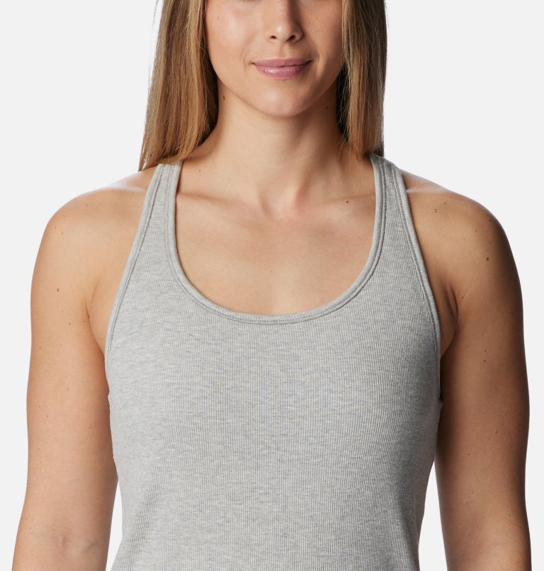 Women's Tank and Shorts Sleep Set, Color: Light Grey Heather/Bright Rose, image 4
