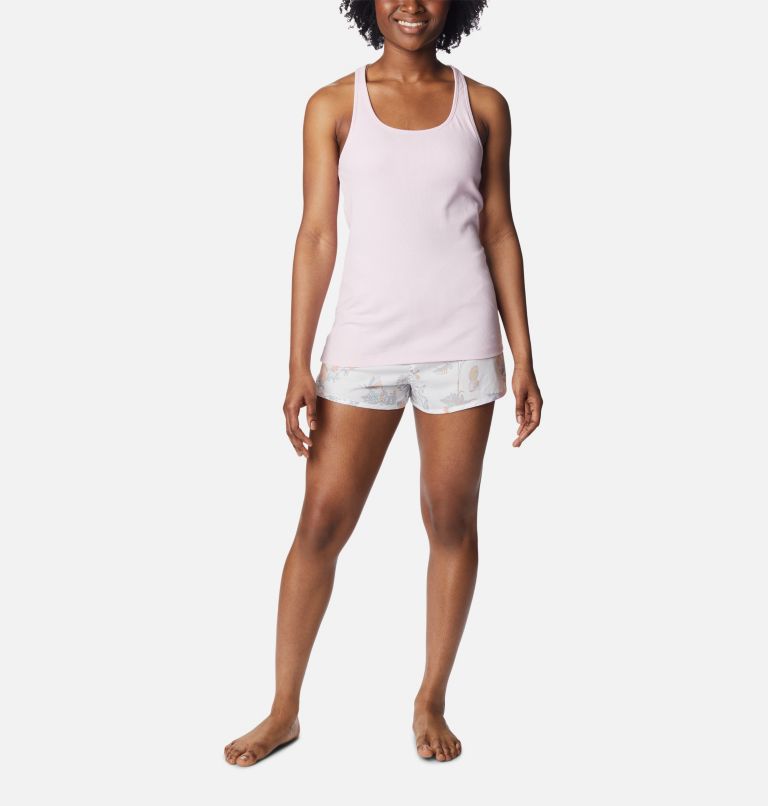 Women's Tank and Shorts Sleep Set, Color: White / Radical Botanical, image 1