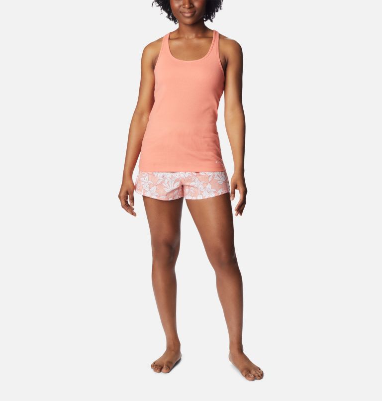 Women's Tank and Shorts Sleep Set, Color: Coral Reef / Lakeshore Floral, image 1