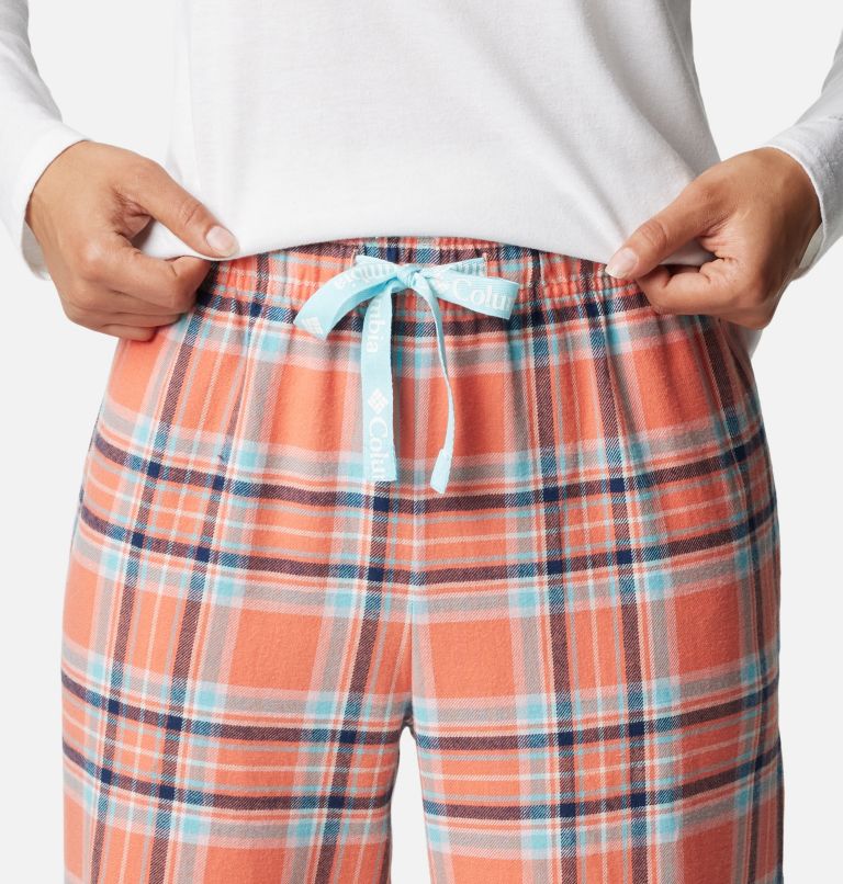 Women's Flannel Pant, Color: Faded Peach Plaid, image 4