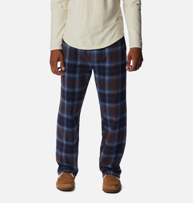 Men's Flannel Pajama Bottoms, Color: Navy Willow Plaid, image 1
