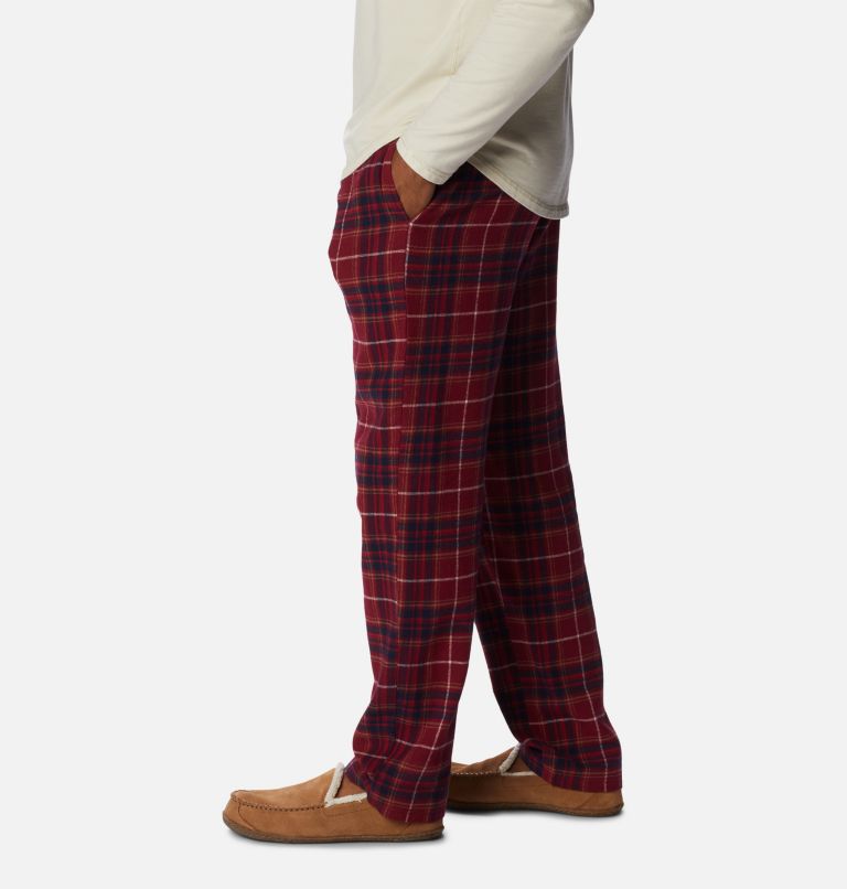 Men's Flannel Pajama Bottoms, Color: Red Jasper Forest Plaid, image 3