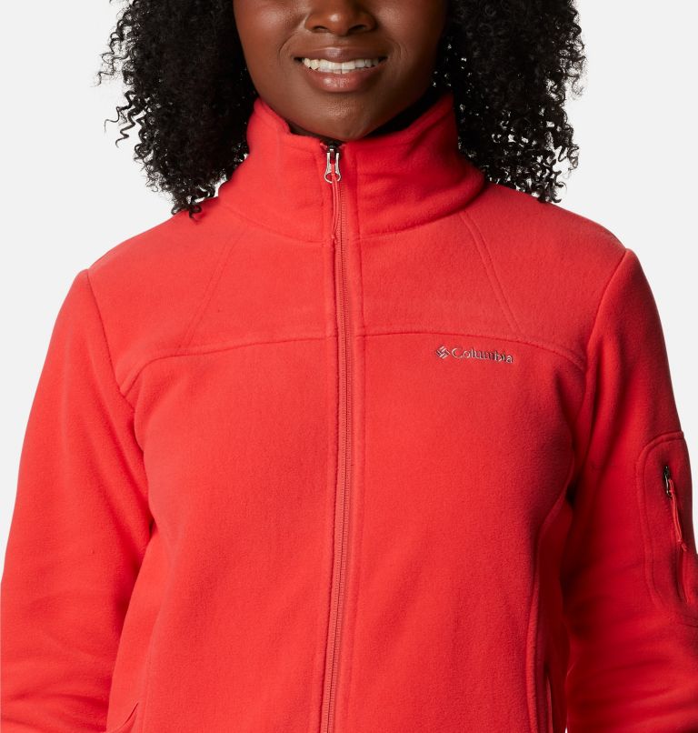 Thumbnail: Women’s Fast Trek II Fleece Jacket, Color: Red Hibiscus, image 4