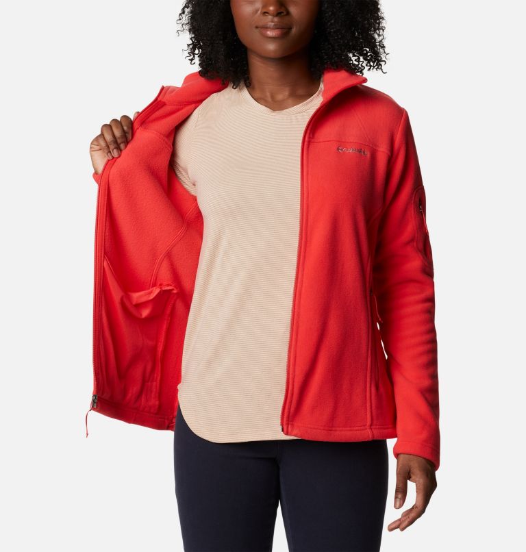 Women’s Fast Trek II Fleece Jacket, Color: Red Hibiscus, image 5