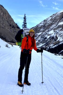 Nikki Smith trekking on ice