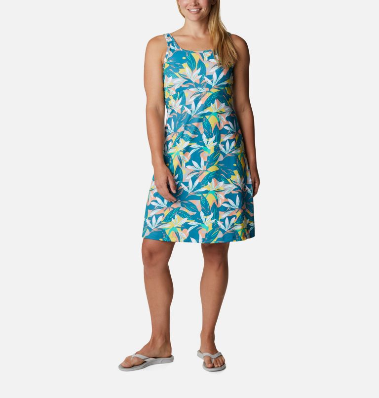 Women’s PFG Freezer III Dress, Color: Electric Turquoise Hidden Paradise, image 1