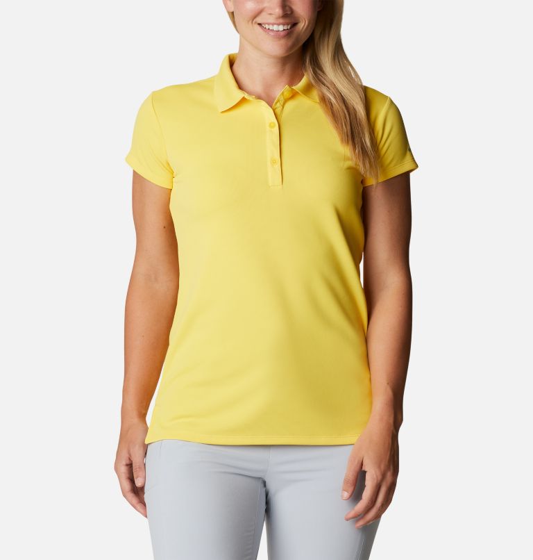 Columbia PFG Womens Medium Bonehead ll Yellow Short Sleeve Casual Button Shirt 