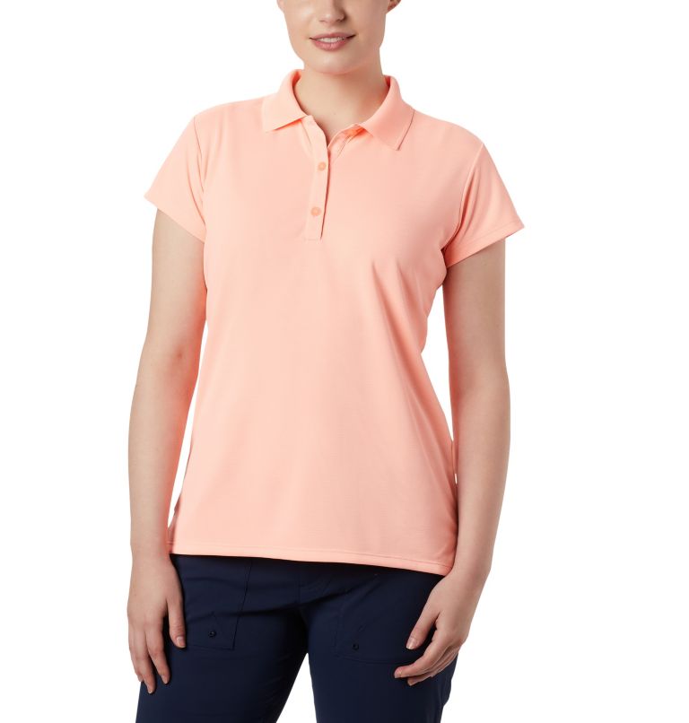 Women’s PFG Innisfree Short Sleeve Polo, Color: Tiki Pink, image 1