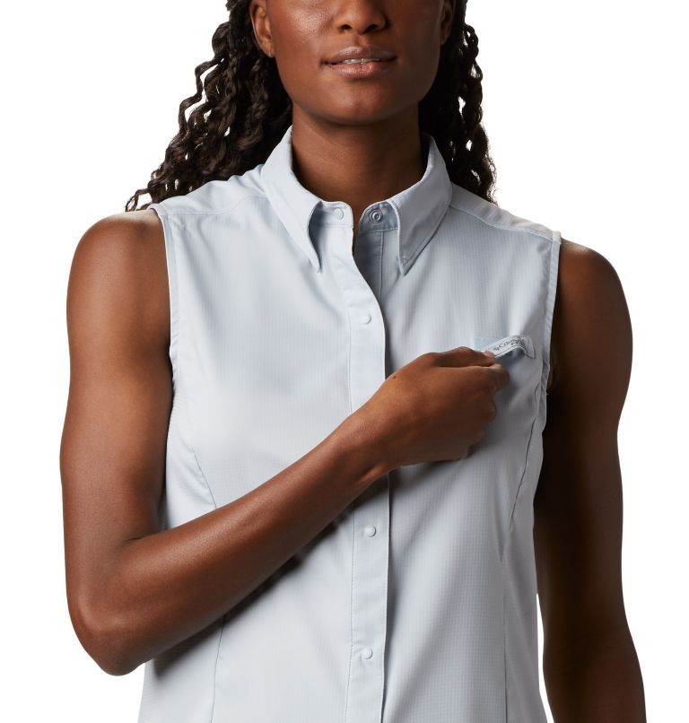 Thumbnail: Women’s PFG Tamiami Sleeveless Shirt, Color: Cirrus Grey, image 4