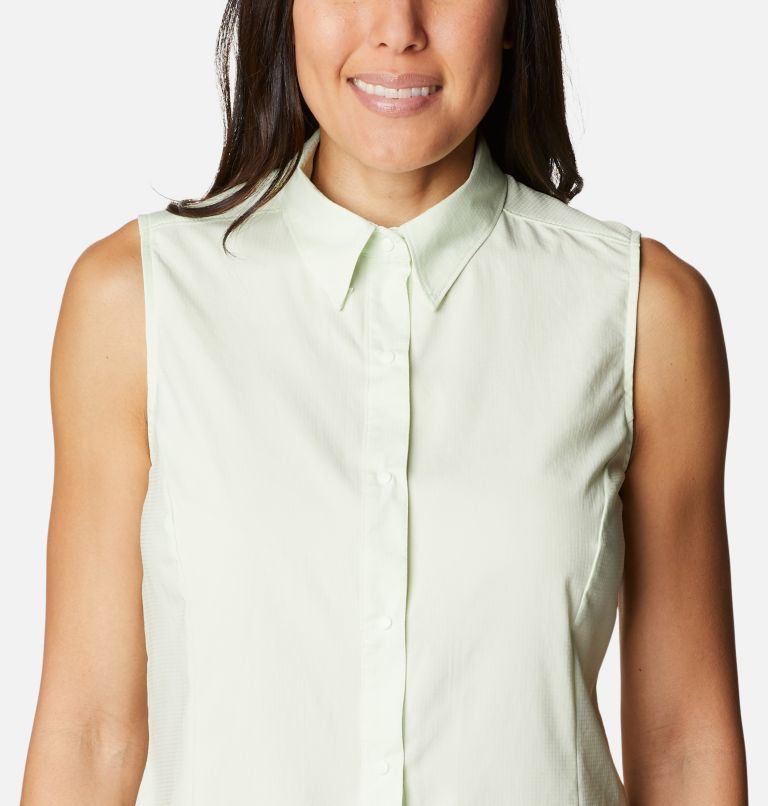 Women’s PFG Tamiami Sleeveless Shirt, Color: Light Lime, image 4