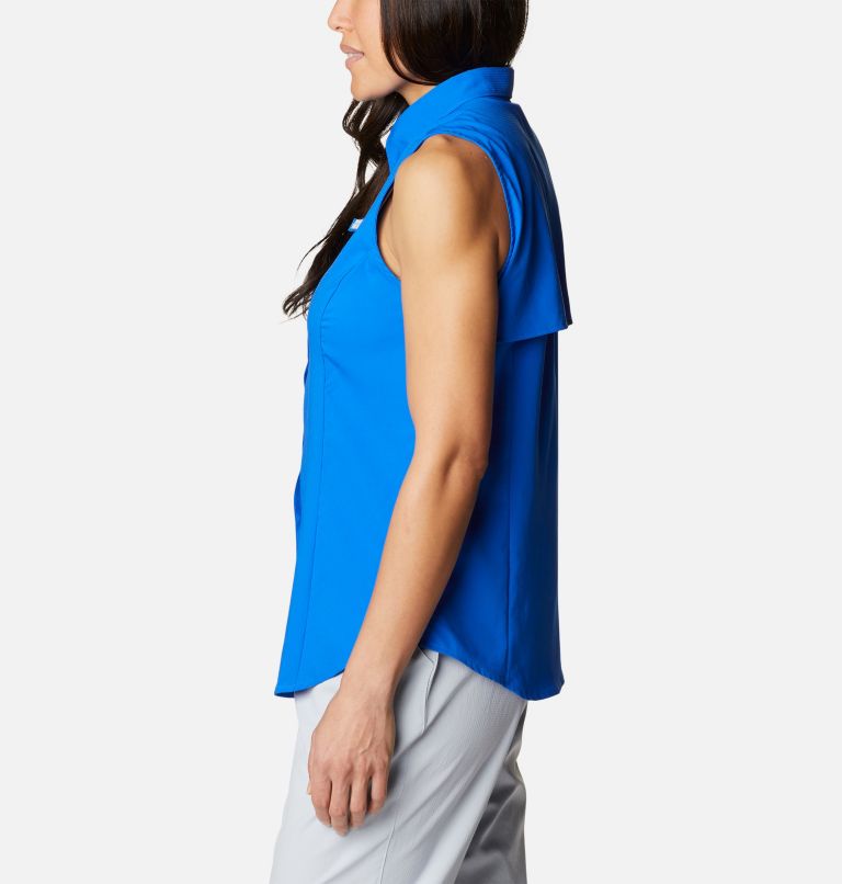 Women’s PFG Tamiami Sleeveless Shirt, Color: Blue Macaw, image 3