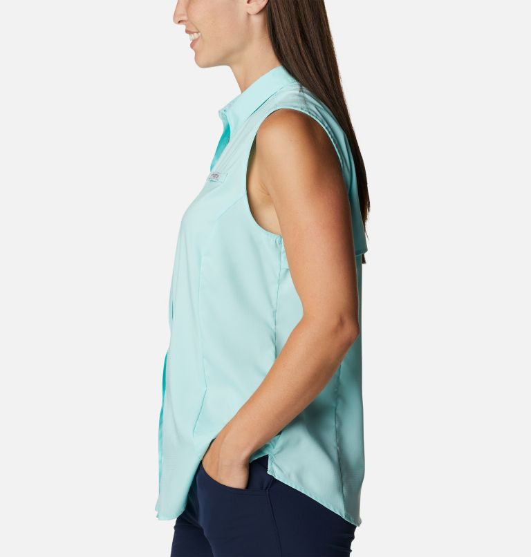 Women’s PFG Tamiami Sleeveless Shirt, Color: Gulf Stream, image 3
