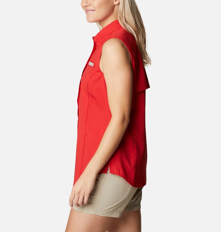 Women’s PFG Tamiami Sleeveless Shirt, Color: Red Spark, image 3