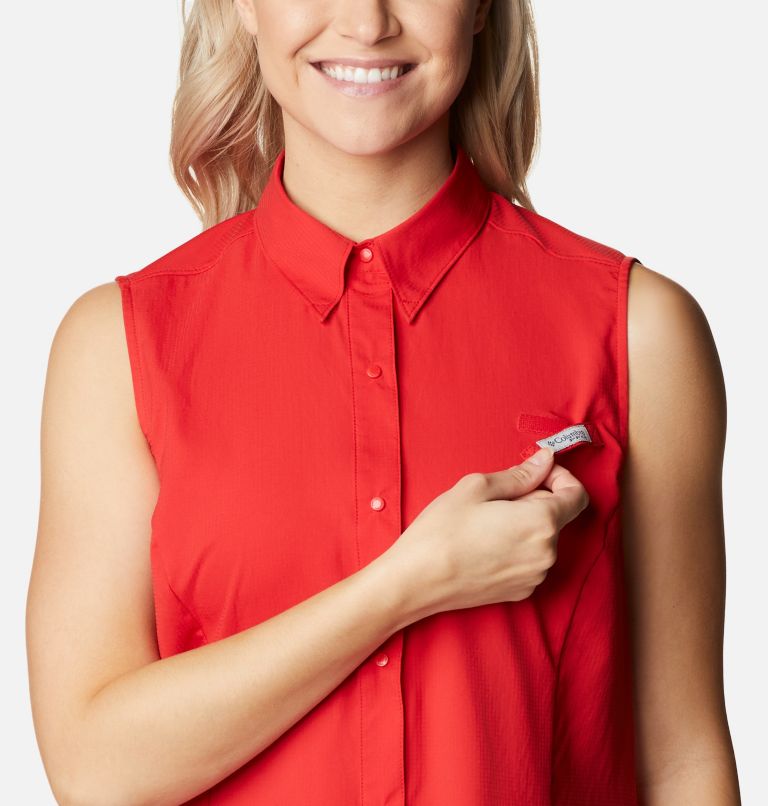 Thumbnail: Tamiami Women's Sleeveless Shirt | 696 | XL, Color: Red Spark, image 4