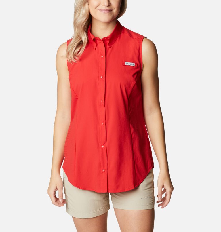 Women’s PFG Tamiami Sleeveless Shirt, Color: Red Spark, image 1
