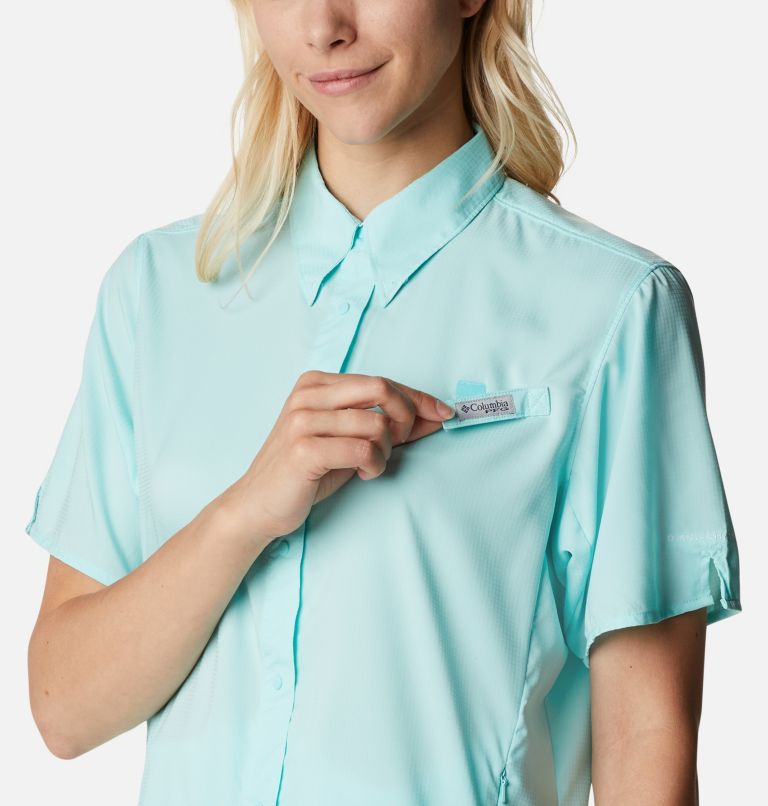 Thumbnail: Women’s PFG Tamiami II Short Sleeve Shirt, Color: Gulf Stream, image 4