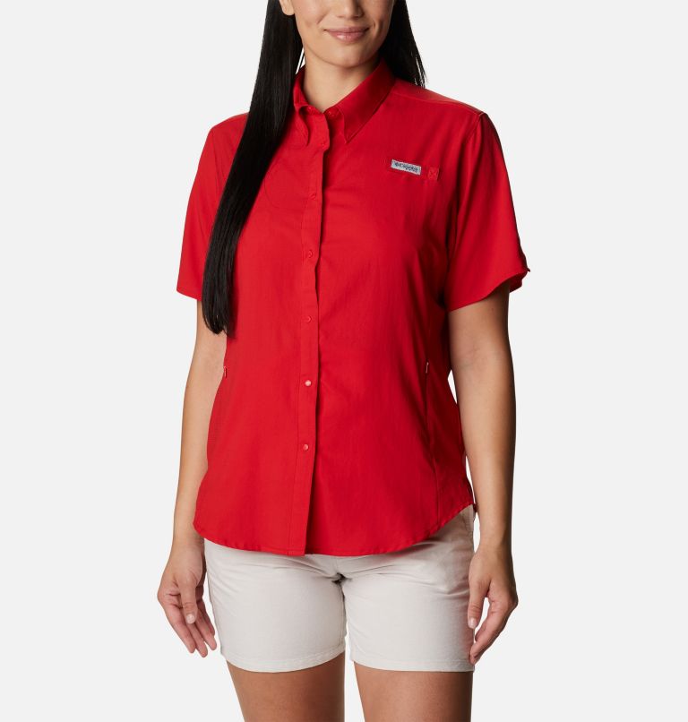 Thumbnail: Women’s PFG Tamiami II Short Sleeve Shirt, Color: Red Spark, image 1