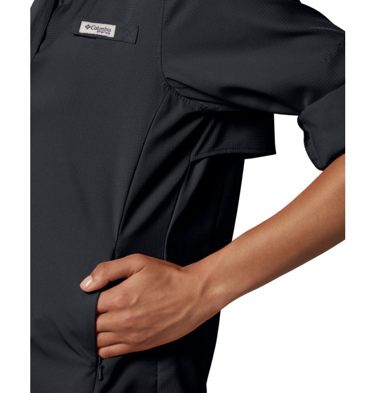 Thumbnail: Women’s PFG Tamiami II Long Sleeve Shirt, Color: Black, image 4