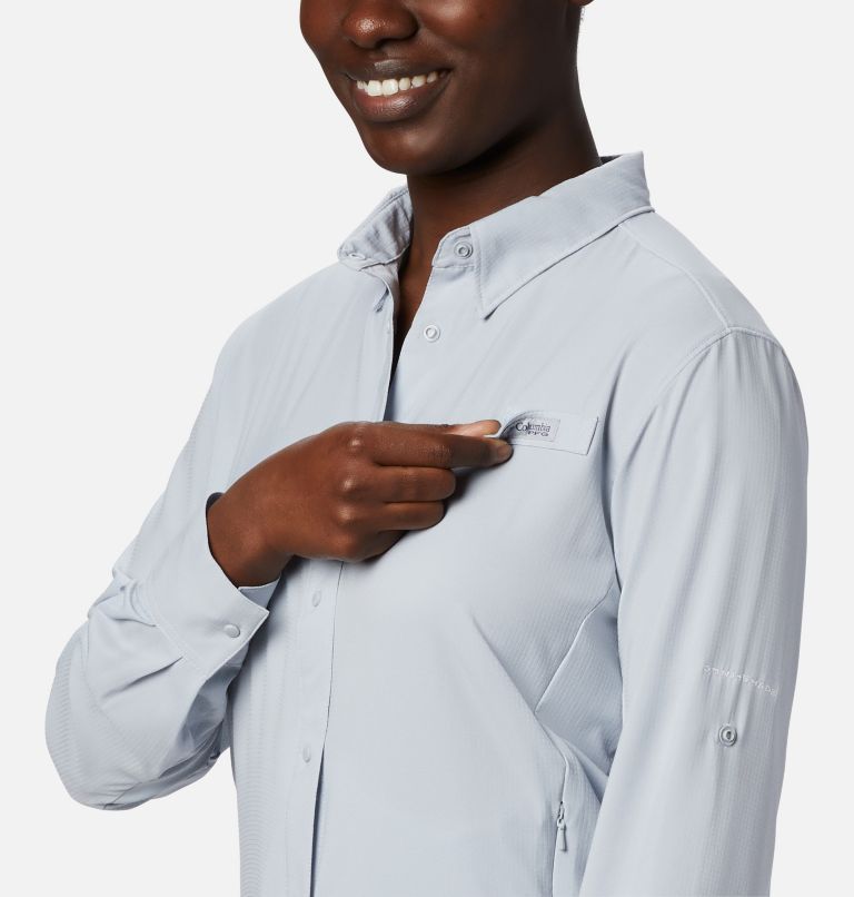 Thumbnail: Women’s PFG Tamiami II Long Sleeve Shirt, Color: Cirrus Grey, image 5