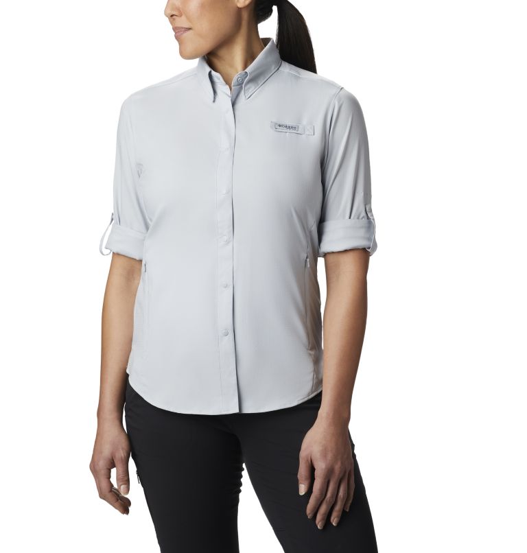 Thumbnail: Women’s PFG Tamiami II Long Sleeve Shirt, Color: Cirrus Grey, image 8