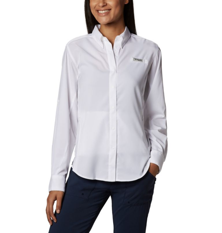 Thumbnail: Women’s PFG Tamiami II Long Sleeve Shirt, Color: White, image 1