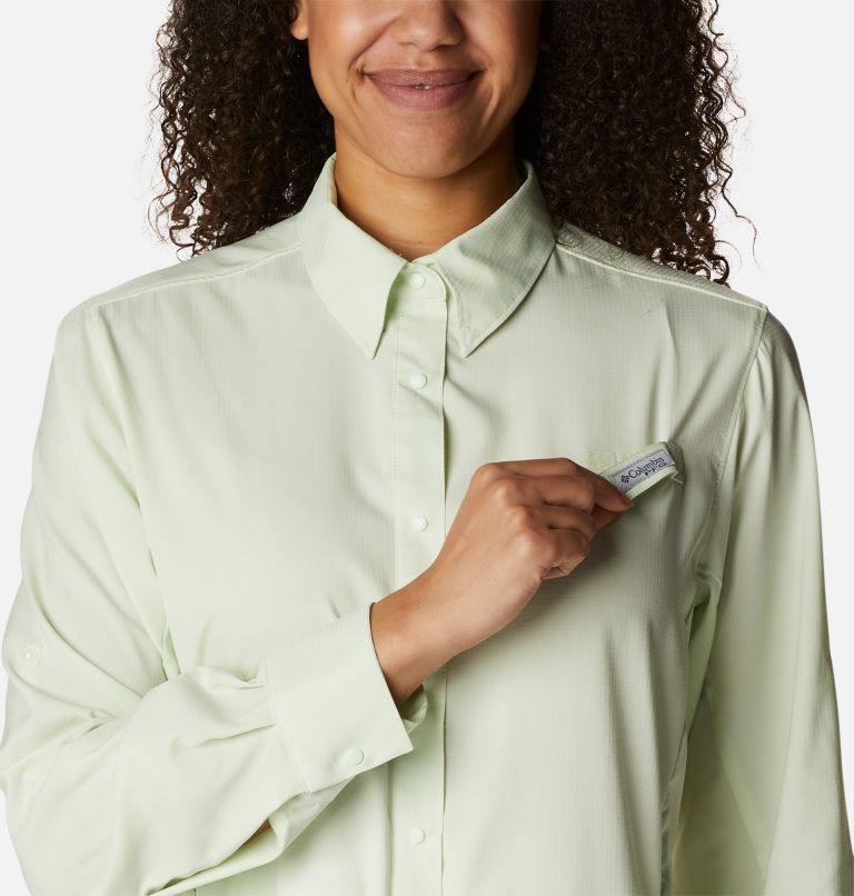 Thumbnail: Women’s PFG Tamiami II Long Sleeve Shirt, Color: Light Lime, image 4