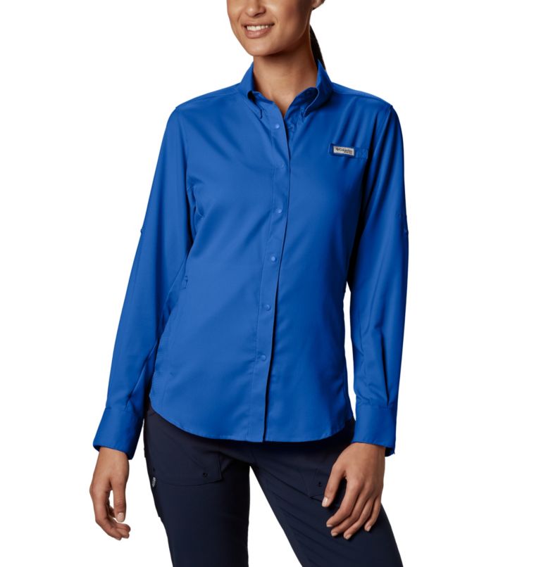 Thumbnail: Women’s PFG Tamiami II Long Sleeve Shirt, Color: Blue Macaw, image 1