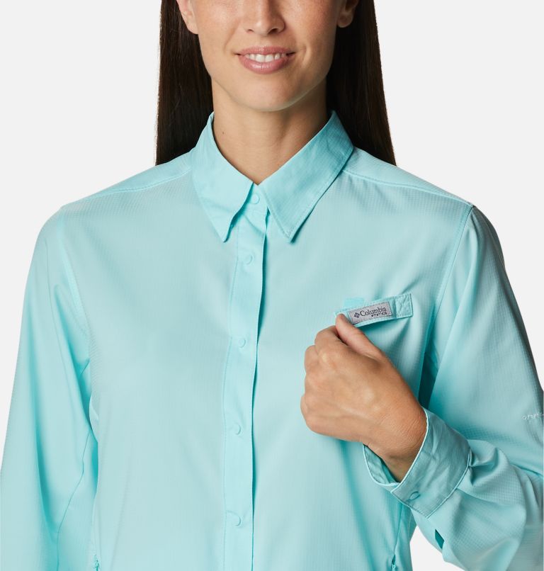 Thumbnail: Women’s PFG Tamiami II Long Sleeve Shirt, Color: Gulf Stream, image 4