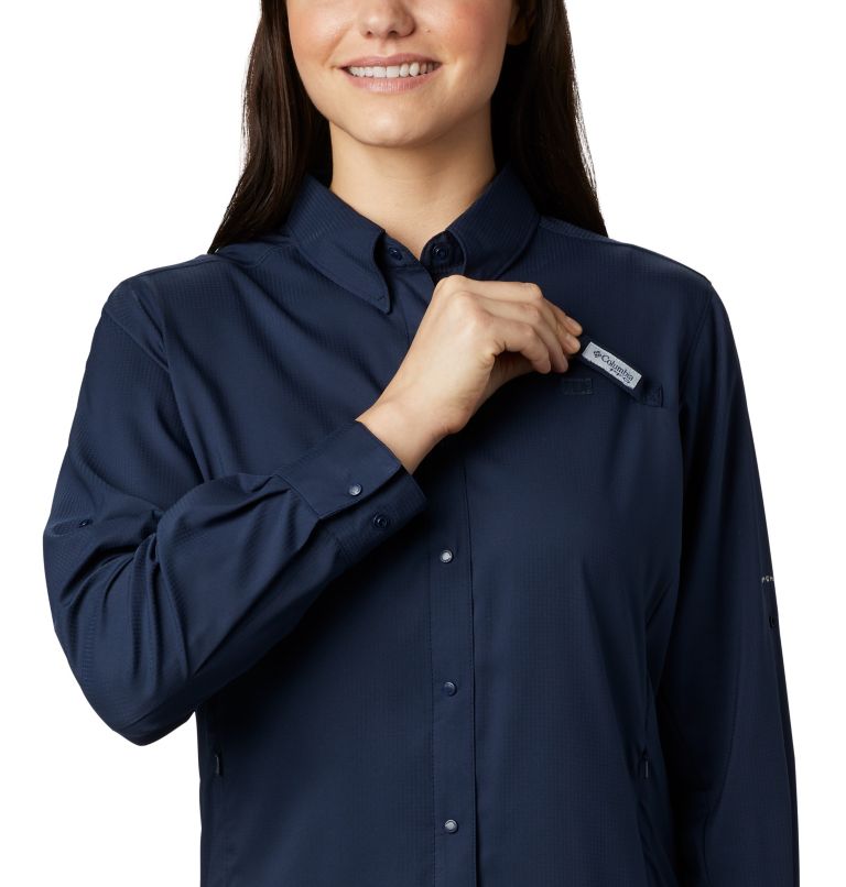 Women’s PFG Tamiami II Long Sleeve Shirt, Color: Collegiate Navy, image 3