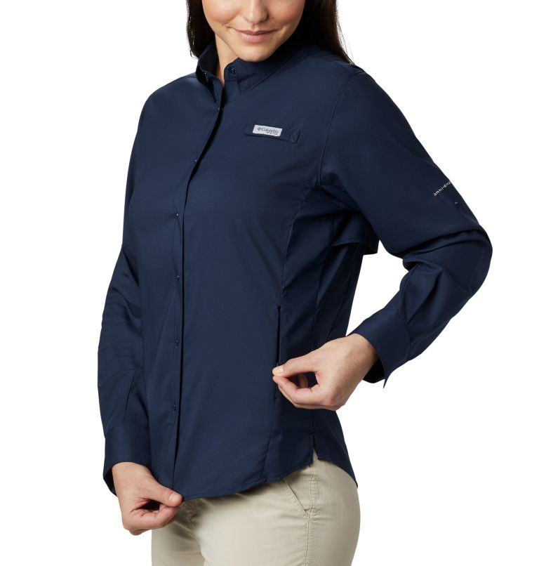 Thumbnail: Women’s PFG Tamiami II Long Sleeve Shirt, Color: Collegiate Navy, image 5