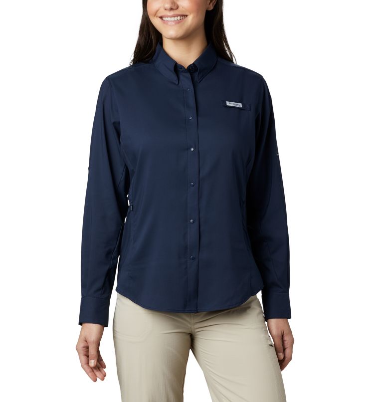 Women’s PFG Tamiami II Long Sleeve Shirt, Color: Collegiate Navy, image 1
