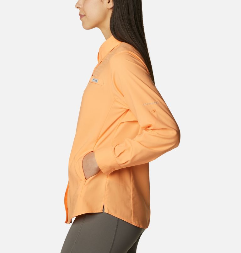 Women’s PFG Tamiami II Long Sleeve Shirt, Color: Bright Nectar, image 3