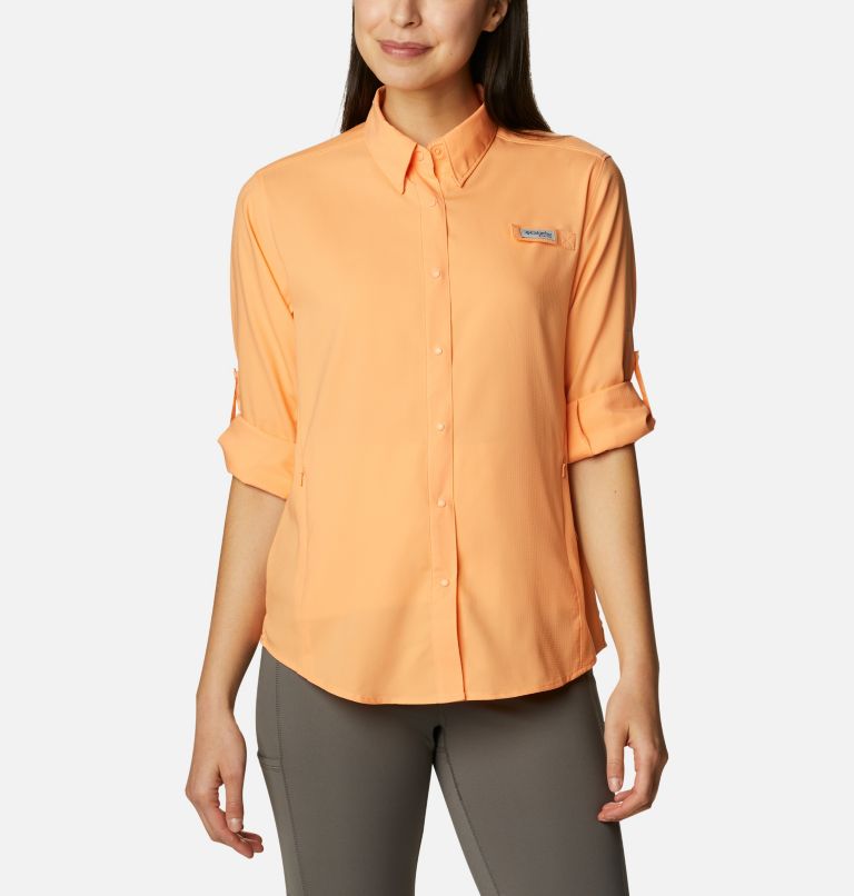 Women’s PFG Tamiami II Long Sleeve Shirt, Color: Bright Nectar, image 6