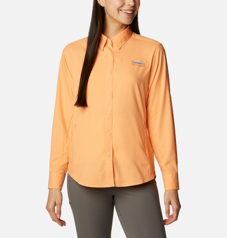 Thumbnail: Women’s PFG Tamiami II Long Sleeve Shirt, Color: Bright Nectar, image 1