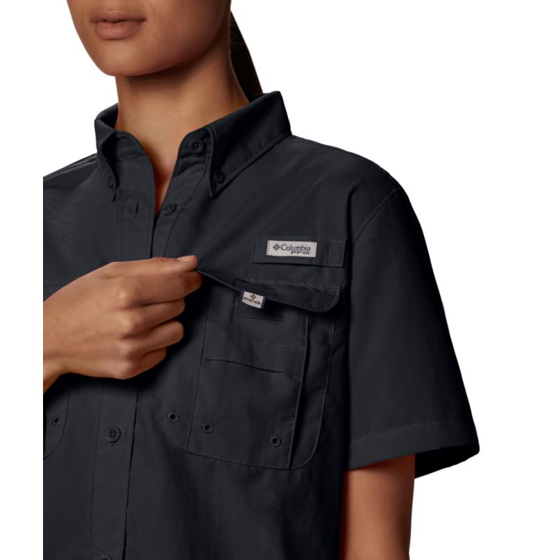 Women’s PFG Bahama Short Sleeve Shirt, Color: Black, image 6
