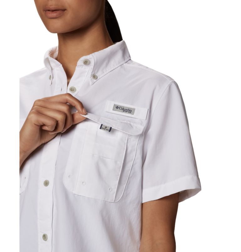 Thumbnail: Women’s PFG Bahama Short Sleeve Shirt, Color: White, image 4