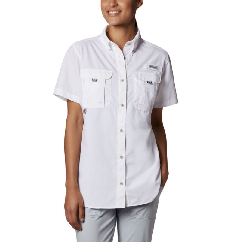 Women’s PFG Bahama Short Sleeve Shirt, Color: White, image 1